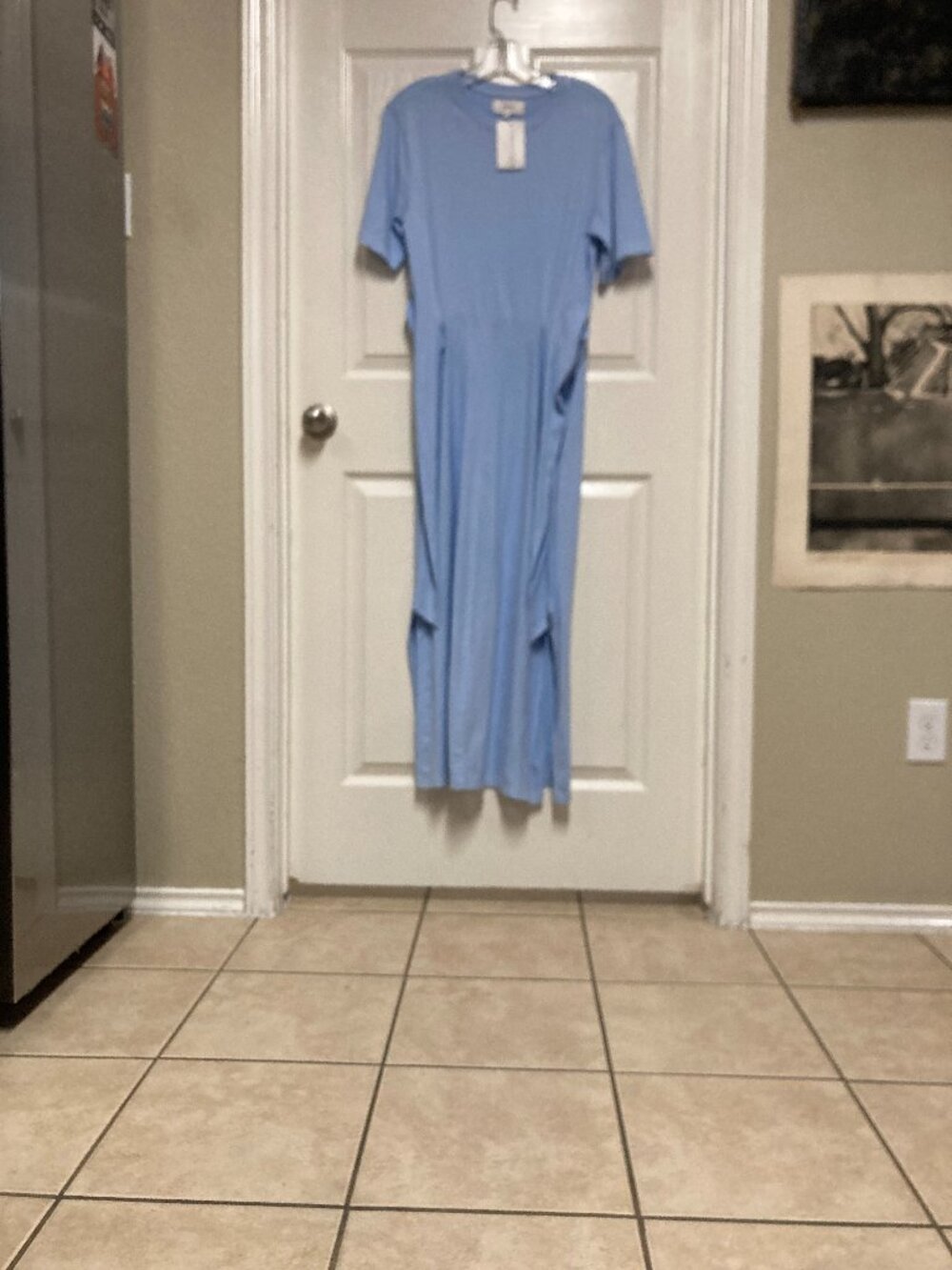 XIRENA Tianna Dress tie waiste long cotton skylight blue size XS Women's